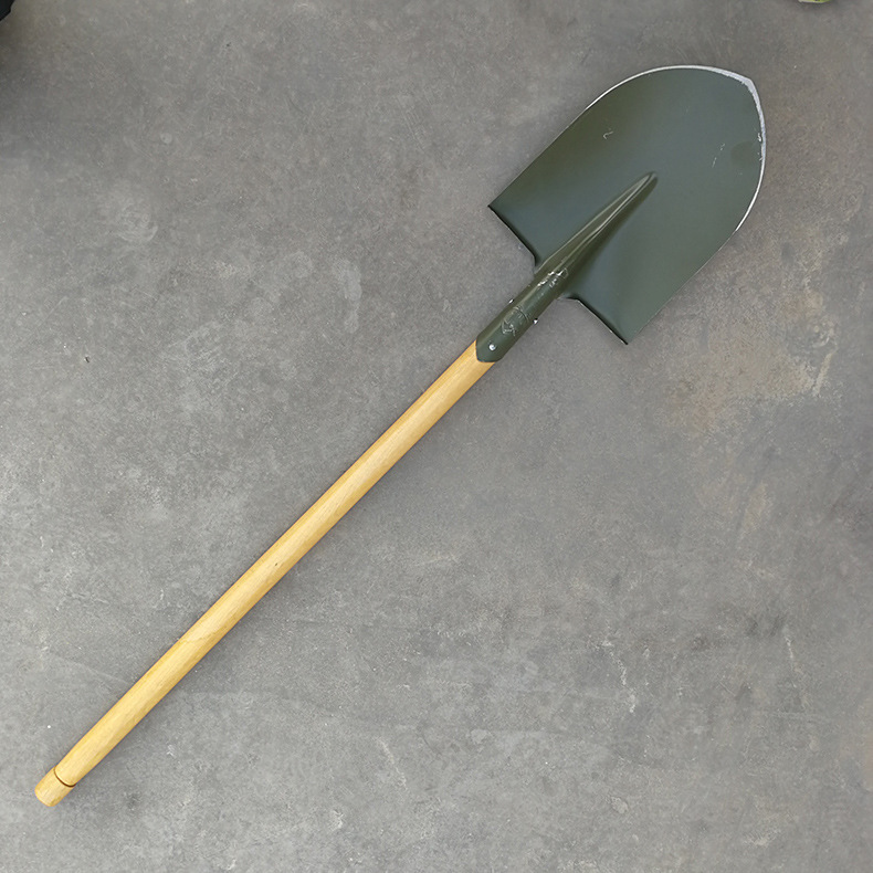 2米大军锹大号军锹工兵铲军绿色硬木柄尖锹镐拉练训练 抗洪救援