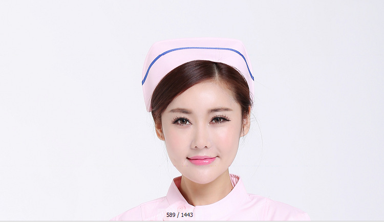 医院护士帽子白大褂护士长工作帽燕尾帽横一二三杠斜杠粉蓝色白紫