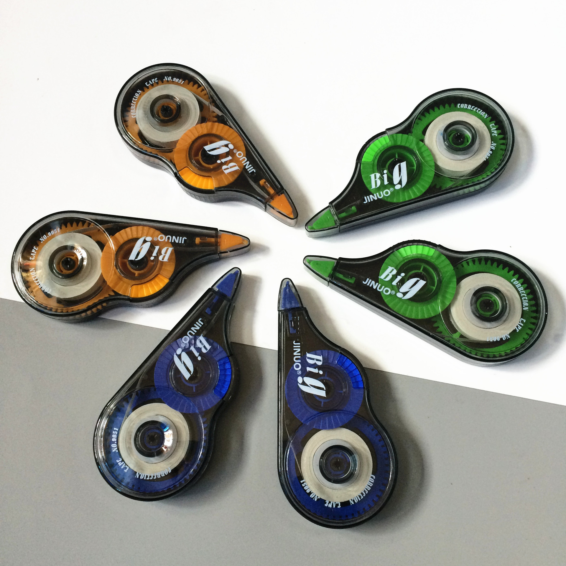 包邮 吉诺大容量修正带 学生改错涂改带 6个装办公改正带10米*6个