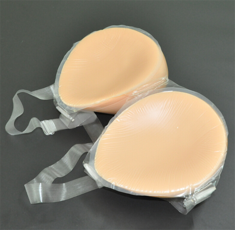 cd连体变装义乳 水滴型硅胶义乳 伪娘仿真假胸 凹底聚拢增大假乳