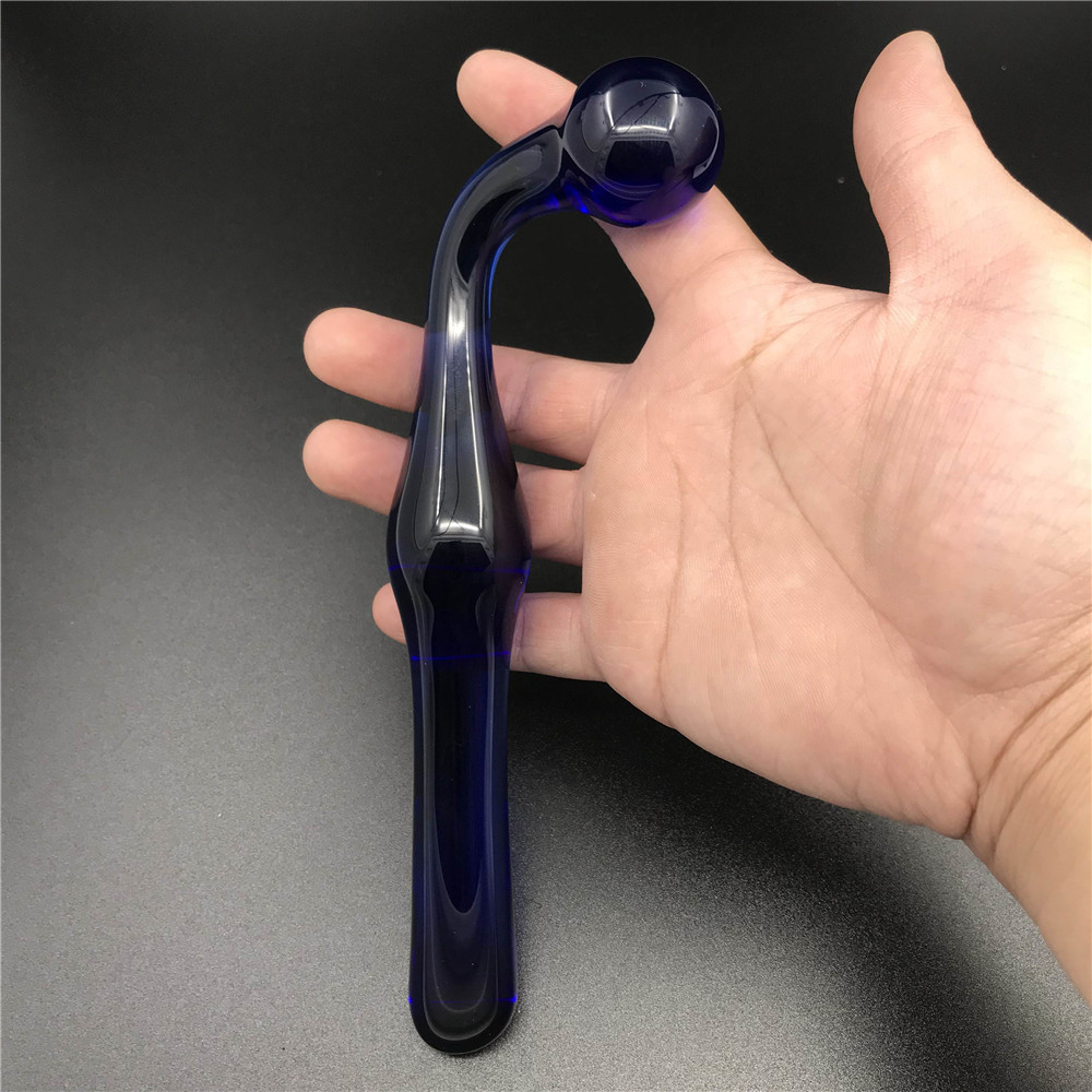 zcz双用弯钩水晶玻璃仿真阳具情高潮男女成人用品自慰后庭肛门塞