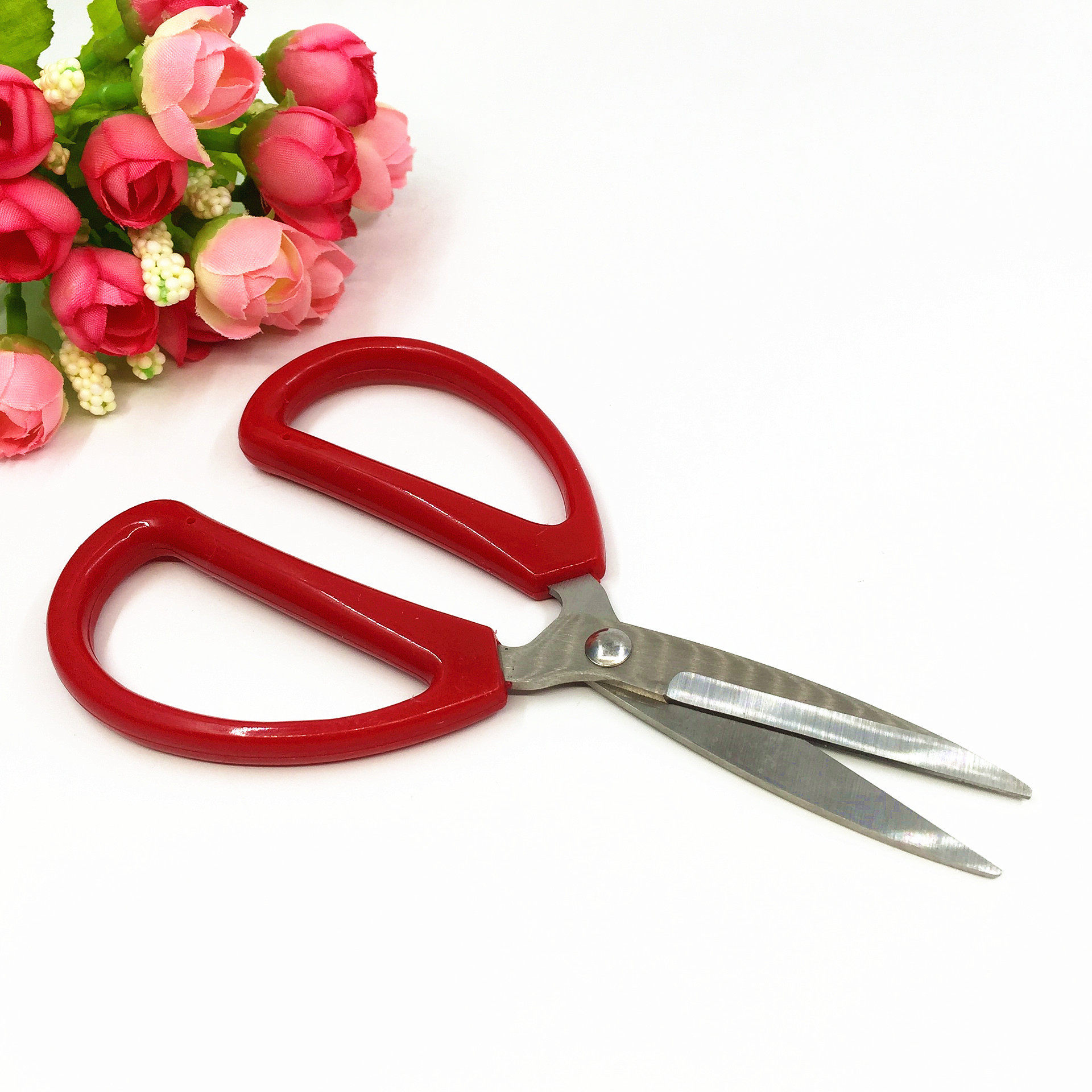 不锈钢红色柄家用剪刀 红柄厨房剪刀 多功能剪刀 喜庆剪刀