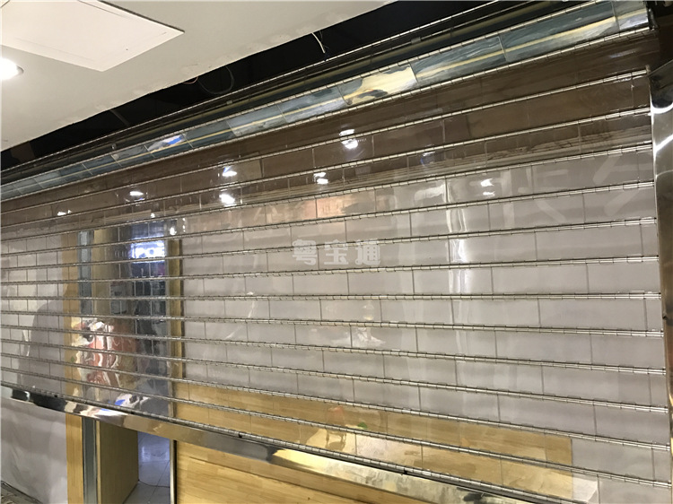 电动水晶卷闸门透明卷帘门防盗店铺商铺拉闸门定做pvc商场卷拉门