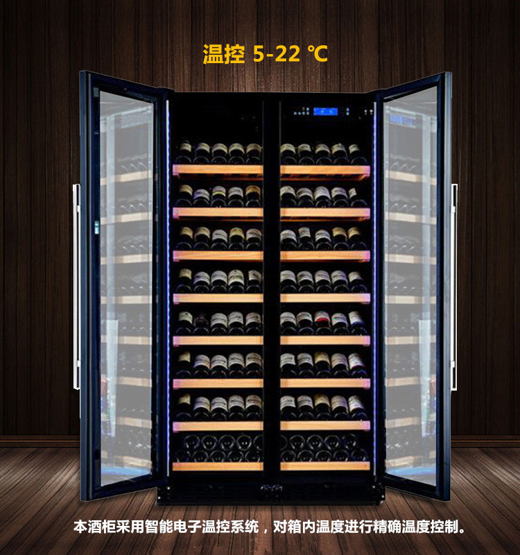 红酒柜恒温酒柜定做双开门钢化玻璃酒柜饭店用展示柜冷藏葡萄酒柜