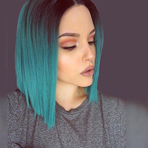 特价欧美假发女 染色渐变假发 孔雀绿动漫cosplay假毛 厂家批发