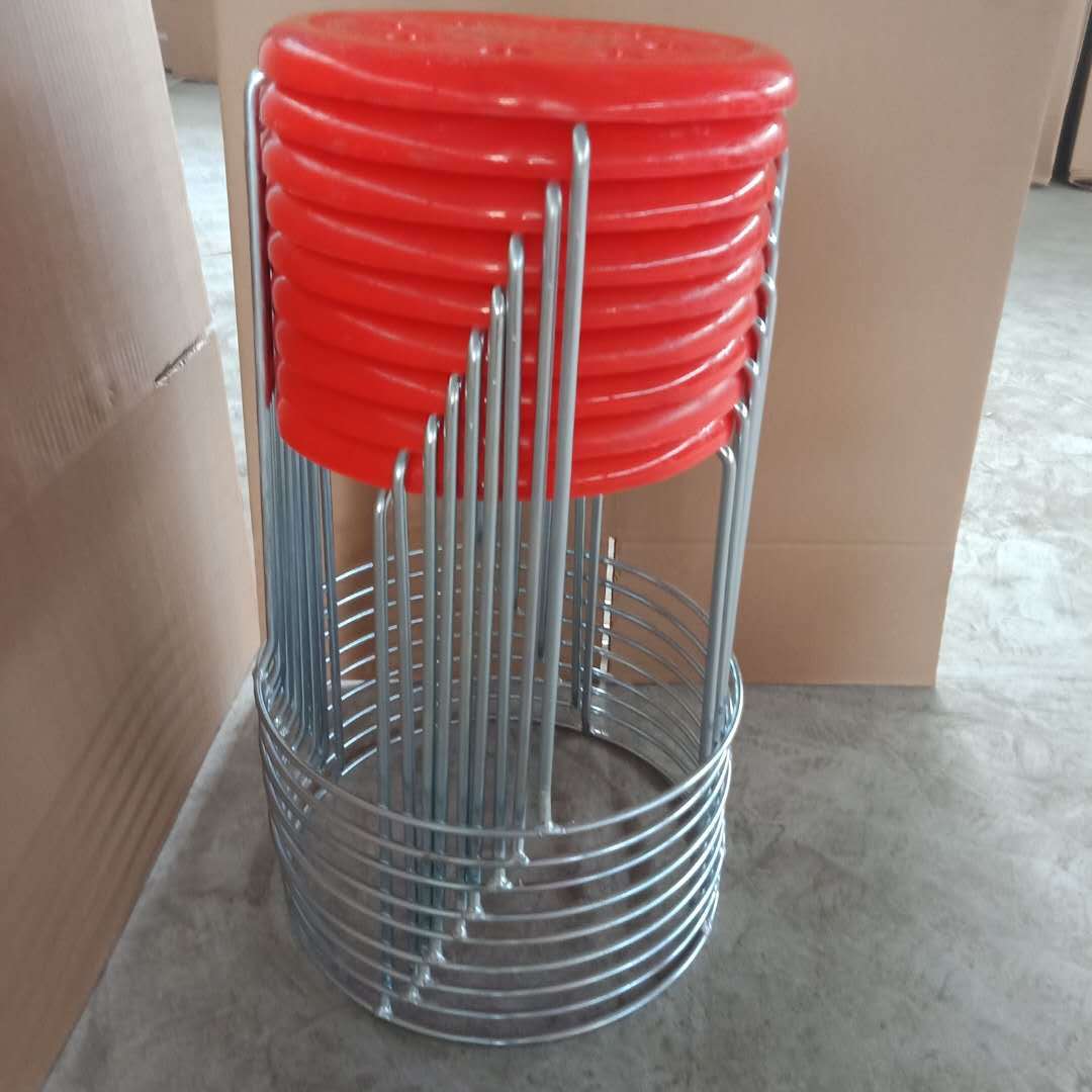 实心钢筋圆凳叠放塑料套凳创意八孔圆凳折叠凳子批发