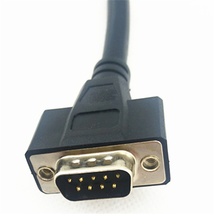 工厂可定制db15母转db9公后铆螺母串口线,纯铜编织连接线