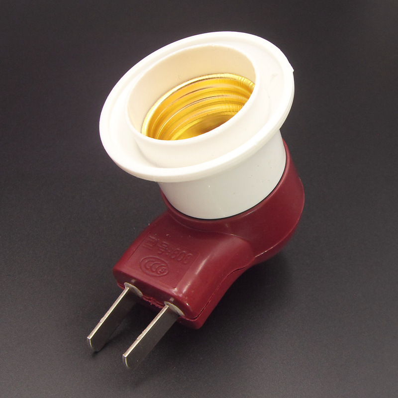 开关灯头 烟斗型e27螺口插式带开关转换灯头 led小夜灯节能插座