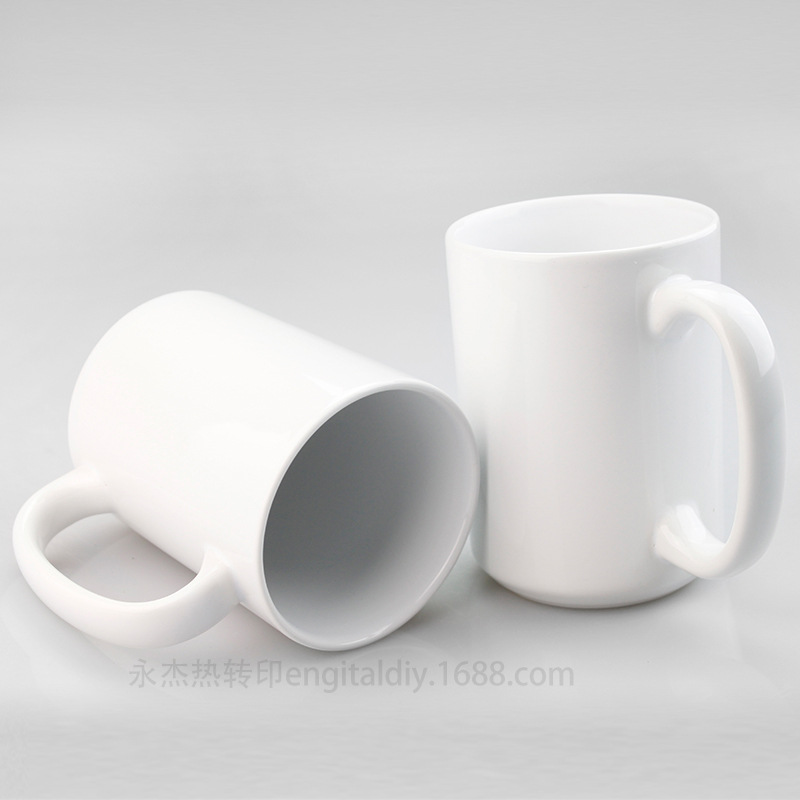 Thermal Transfer Printing Ceramic Cup Mug Coated Cup Wholesale Blank Ceramic Cup Cup Ceramic European and American Quality 15Oz