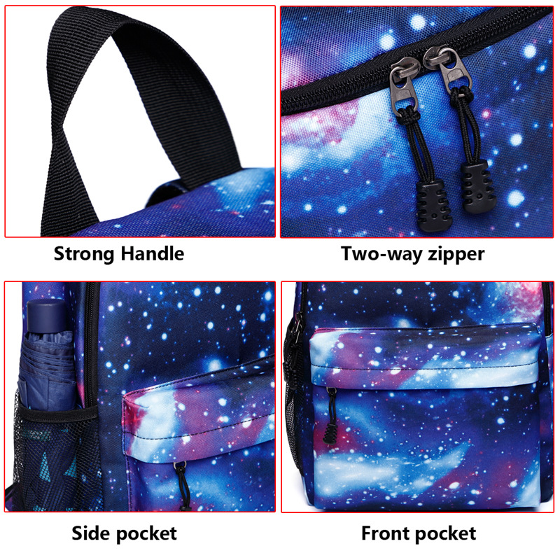 Men's and Women's Backpacks Starry Sky Backpack USB Charging Middle School Student Schoolbag Mountaineering Korean Style Leisure Travel Cross-Border