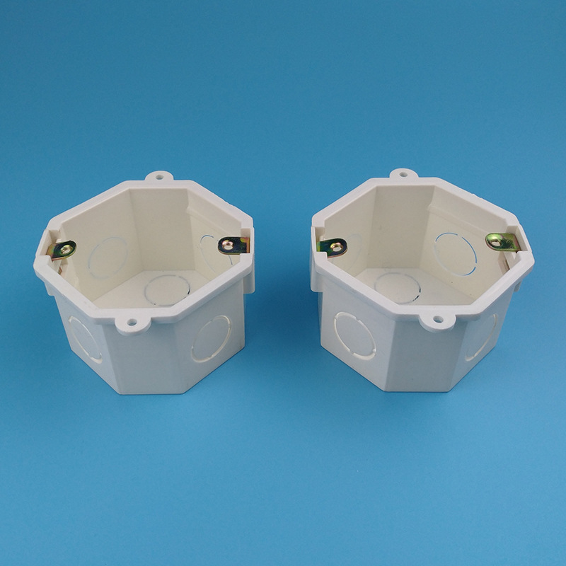 八角盒pvc灯头盒穿线管暗盒线盒底盒pvc八角盒pvc灯头箱50八角盒