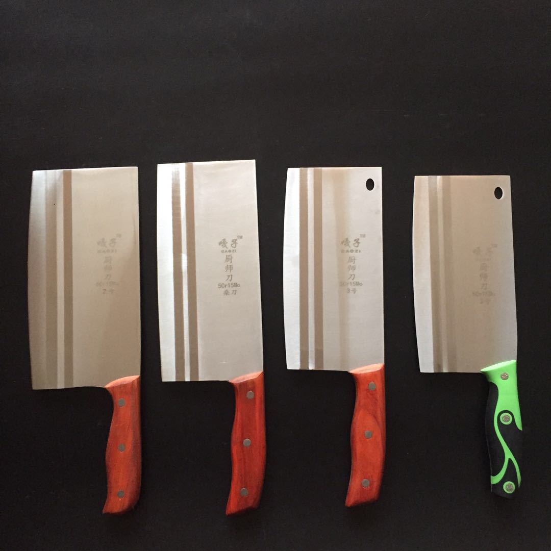 【厂家直供】阳江木柄菜刀 家用方刀 2号桑刀 免磨特快 持久耐用