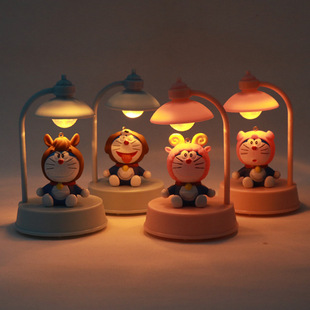 叮当机器猫音乐小夜灯家居装饰品可爱创意少女房间卧室音乐盒摆件