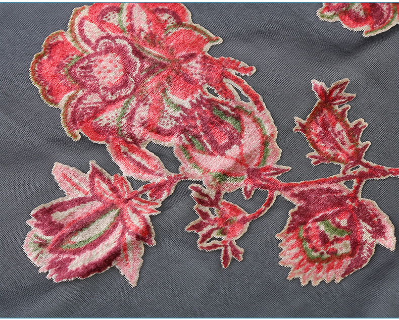 锦粘绒烂花 供应18年新款春夏锦绒烧花烂花面料 梭织烧花绒布