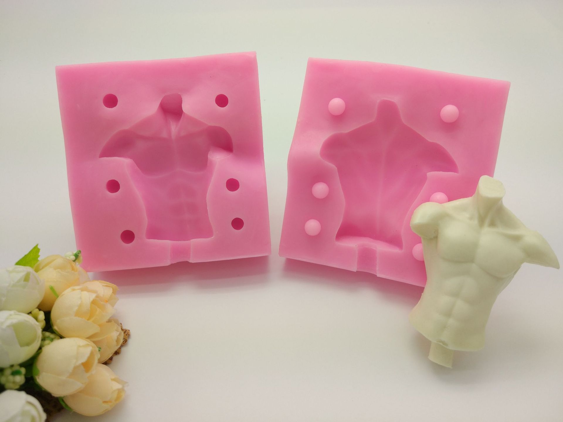 厂家直销 硅胶模具 肌肉男性人体躯干巧克力模 生日蛋糕烘焙工具