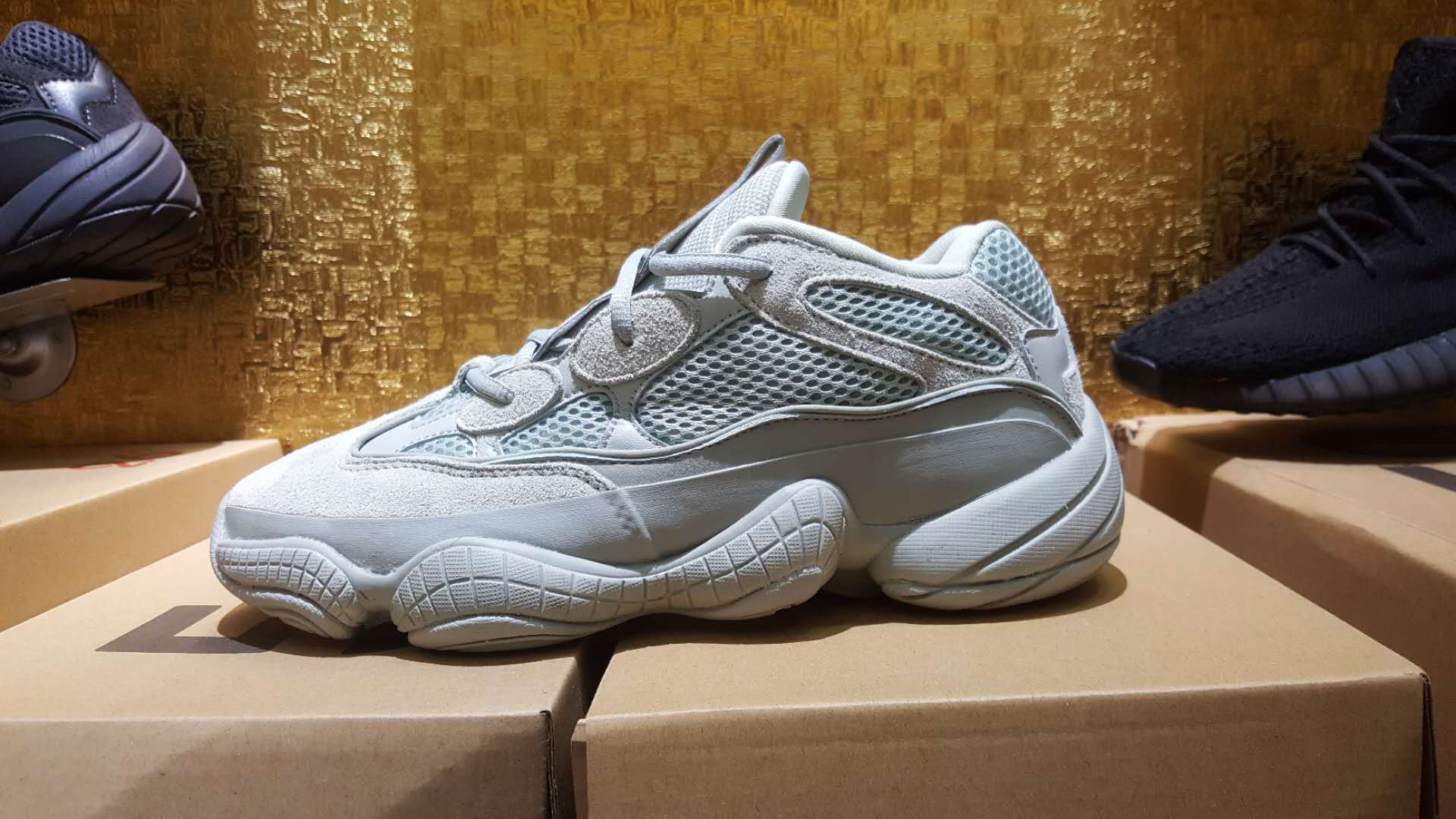 潮流west yeezy 韦斯特椰子500海盐salt休闲运动鞋男女跑步莆田鞋