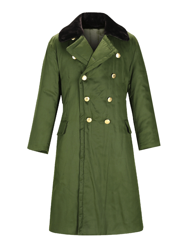 军大衣男加厚工作服冬季劳保军绿棉大衣抗寒救灾冷库保安防寒服