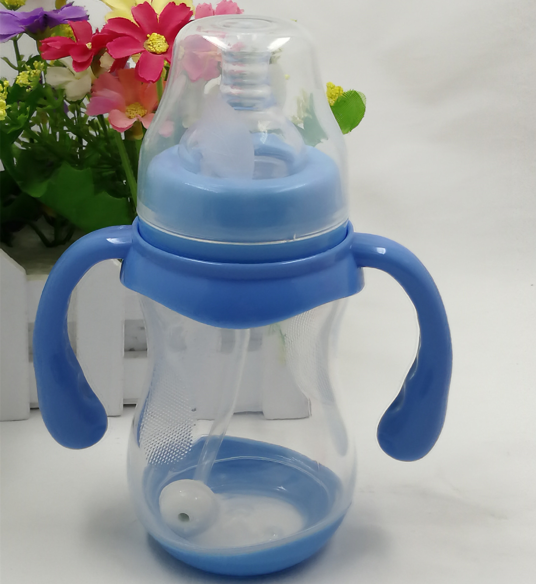 感温奶瓶蓝色240ml
