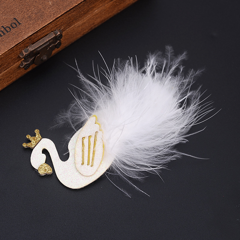 儿童头饰韩式女童手工发饰发夹发箍公主天鹅发夹女孩发饰演出发夹