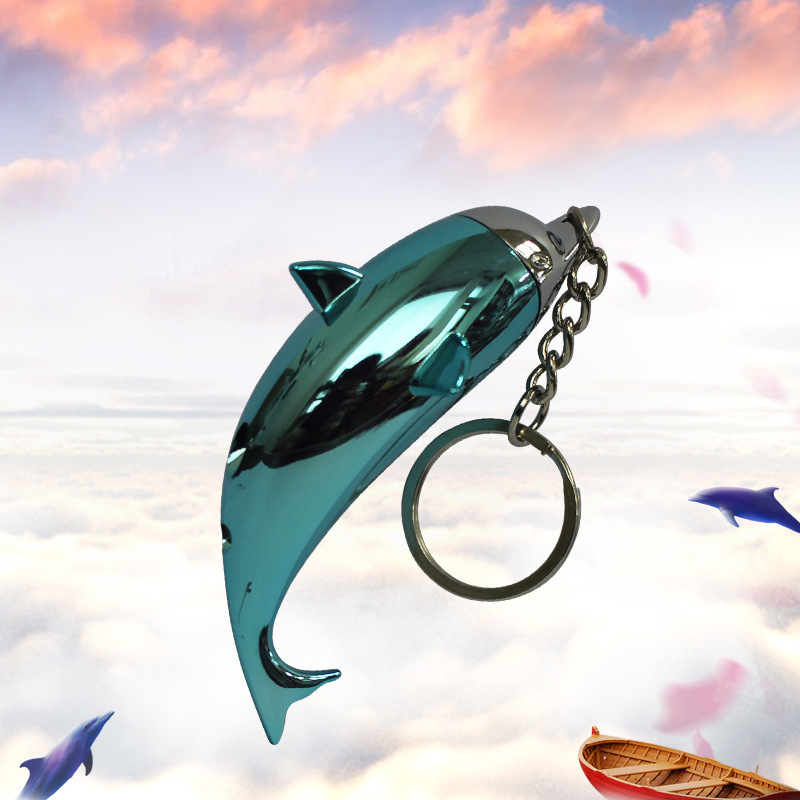 ym091创意可爱萌物海豚充气打火机 个性时尚带钥匙挂件打火机批发