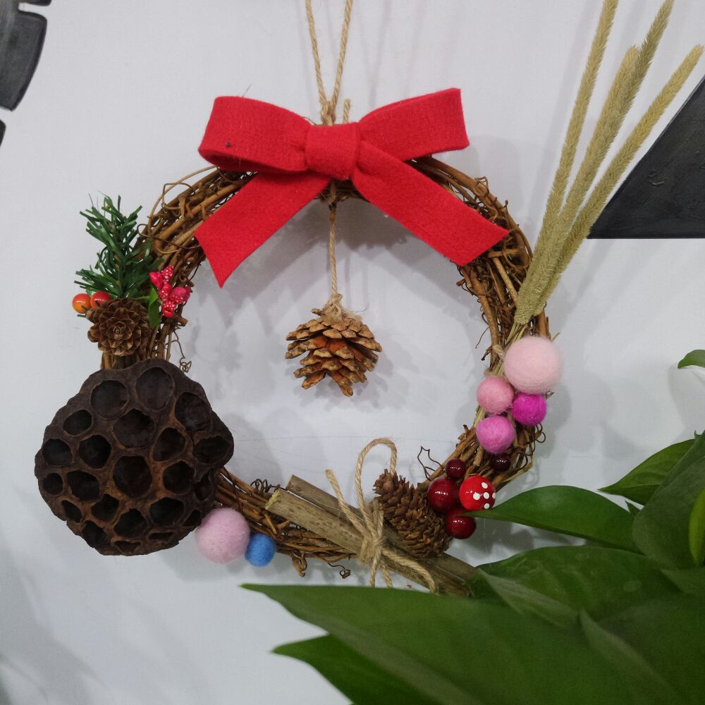 创意羊毛毡绒带圣诞树花束花环织带diy手工材料专用蝴蝶结毛毡条