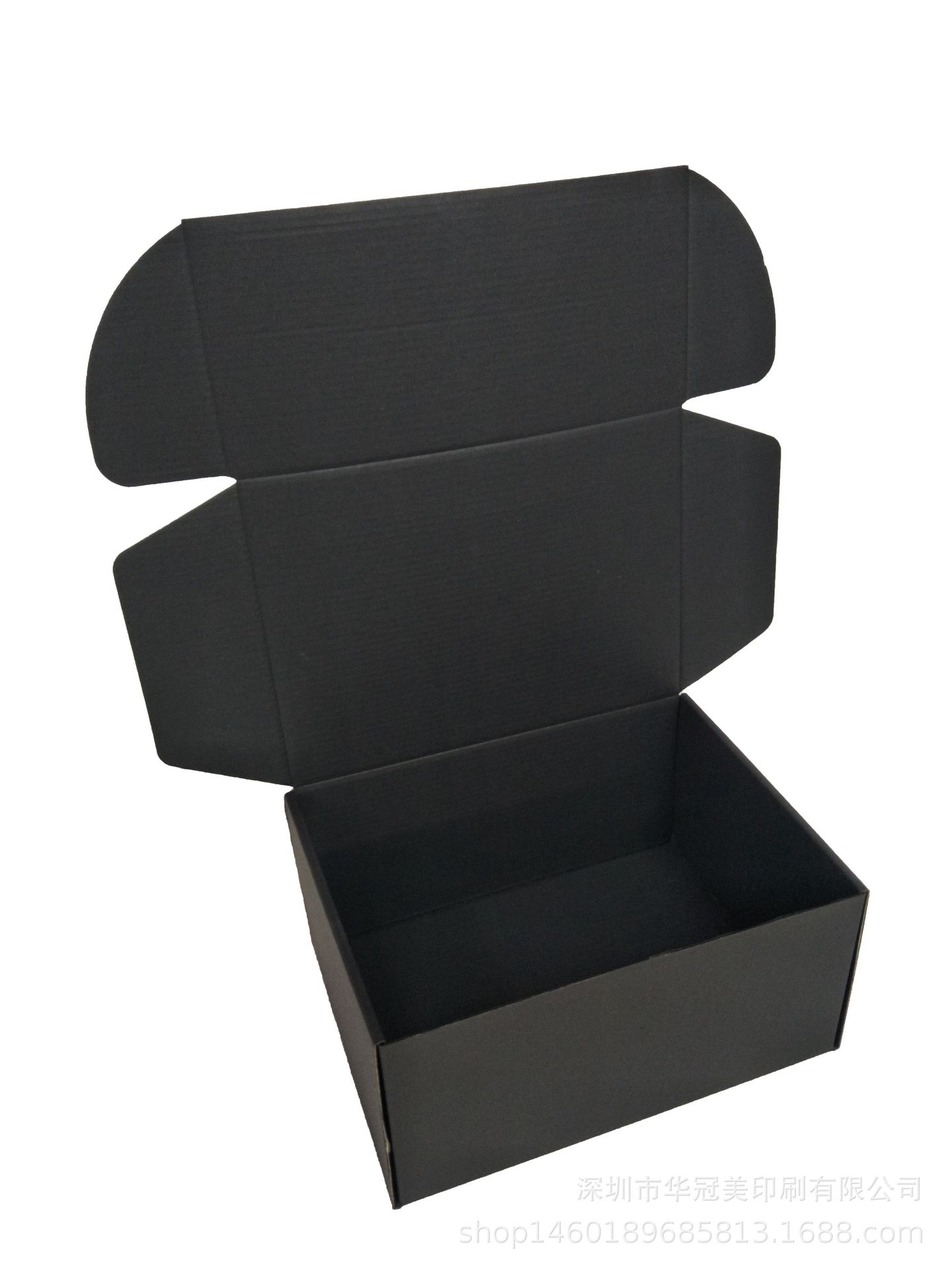 工厂定制黑色瓦楞纸飞机盒黑卡纸烫银飞机盒双面黑色服装飞机盒