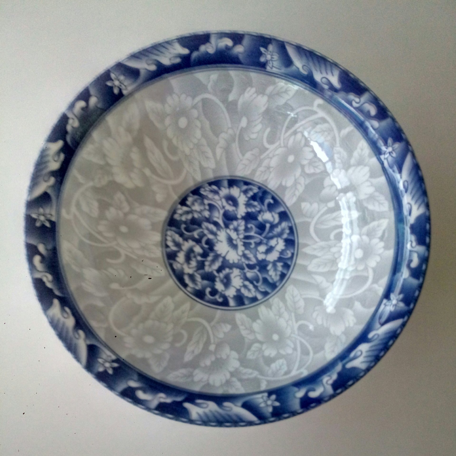 9.9元陶瓷批发8英寸斗碗8斗青支玉曼003花酒店用品仿古碗一箱50个