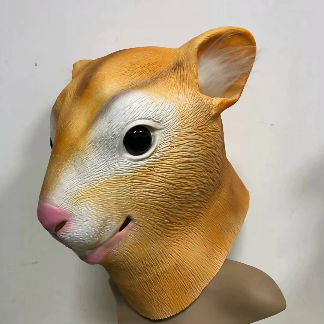 厂家批发老松鼠面具 仿真乳胶动物头套男女人万圣节化妆舞会派对