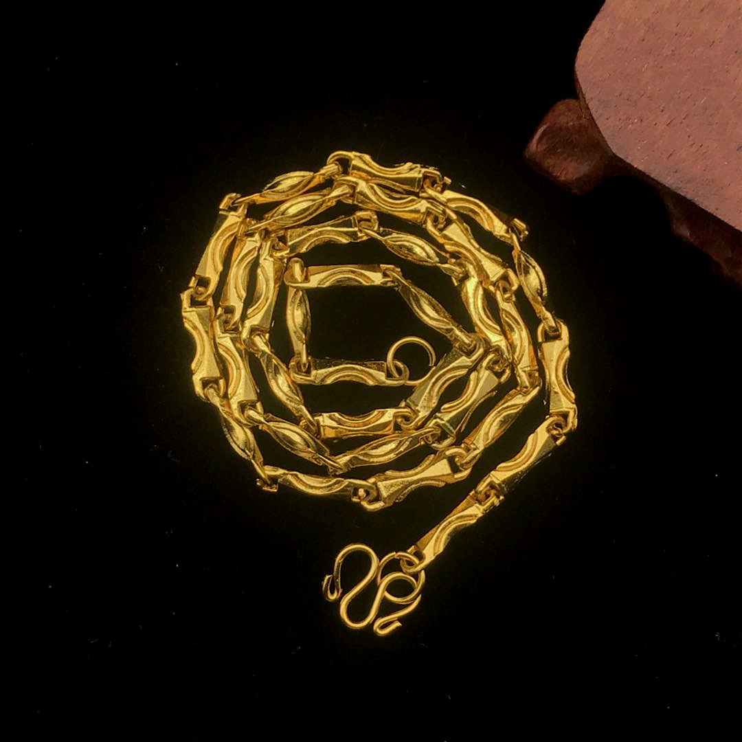 24k久不掉色精美时尚仿金元宝项链女款流行高档镀金项链批发