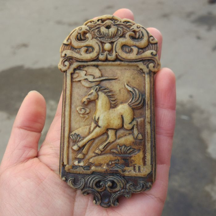 古董古玩杂项高古玉仿古玉器马牌玉石做旧玉佩玉牌老玉器收藏