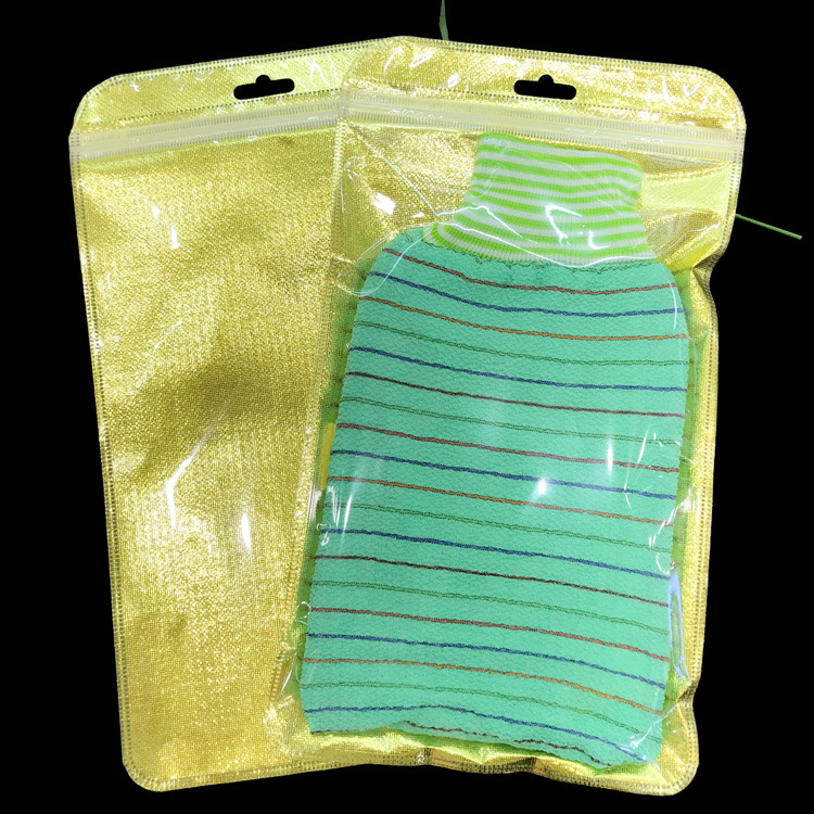 现货搓澡巾包装袋 无纺布透明自封口塑料袋 阴阳骨夹链袋 可定制