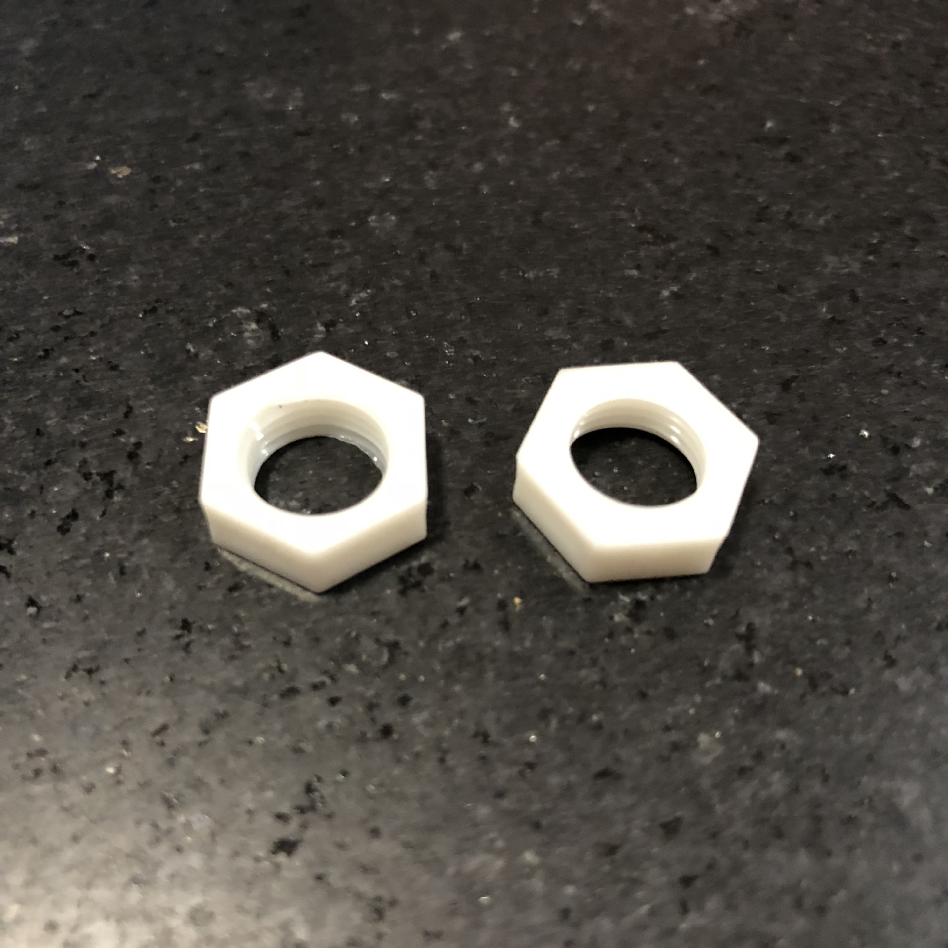 6塑料六角螺母 塑胶螺母亚克力奶白细牙螺母pc料塑料配件