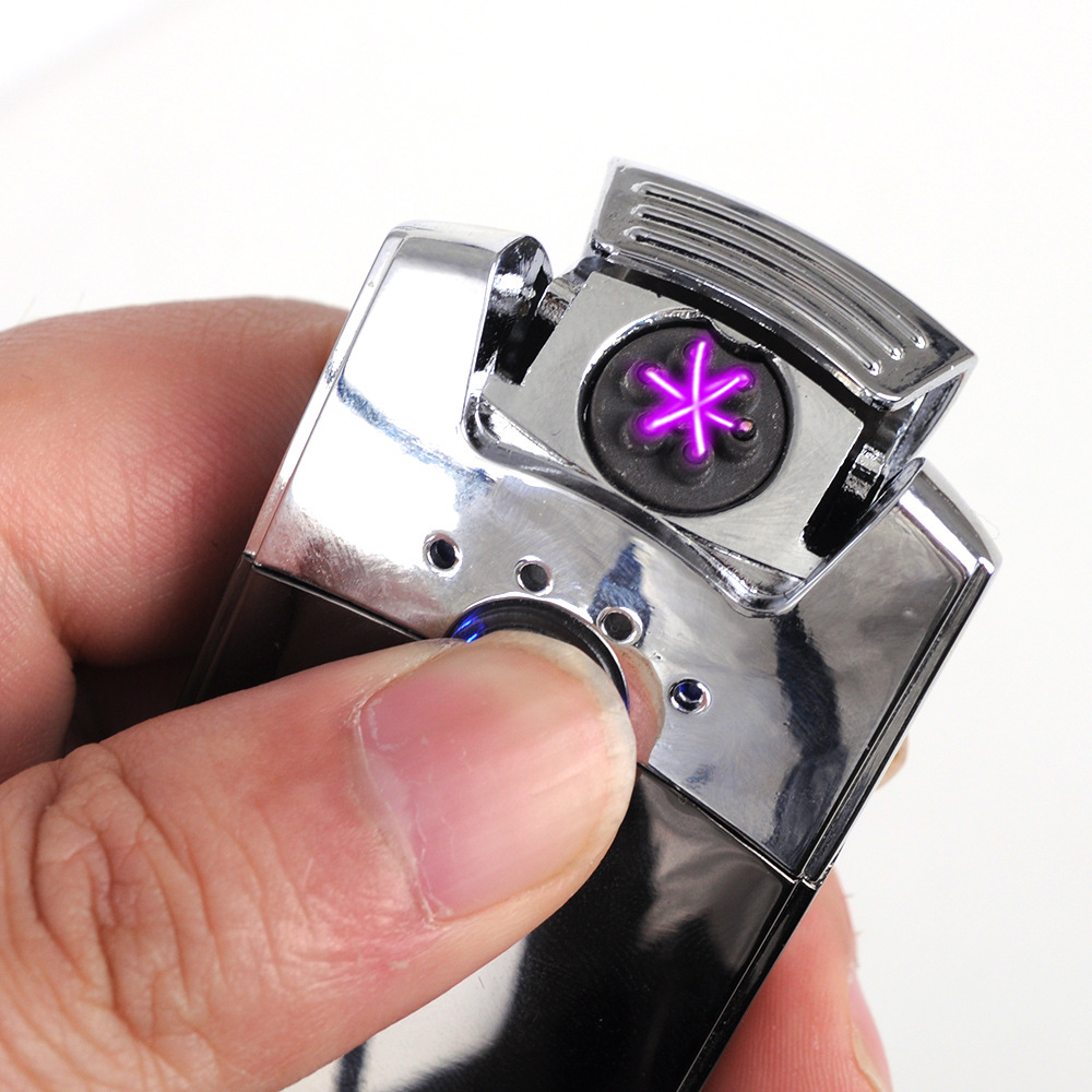 usb充电 三弧弧电弧脉冲打火机 翻盖防风电子点烟器jl-810v