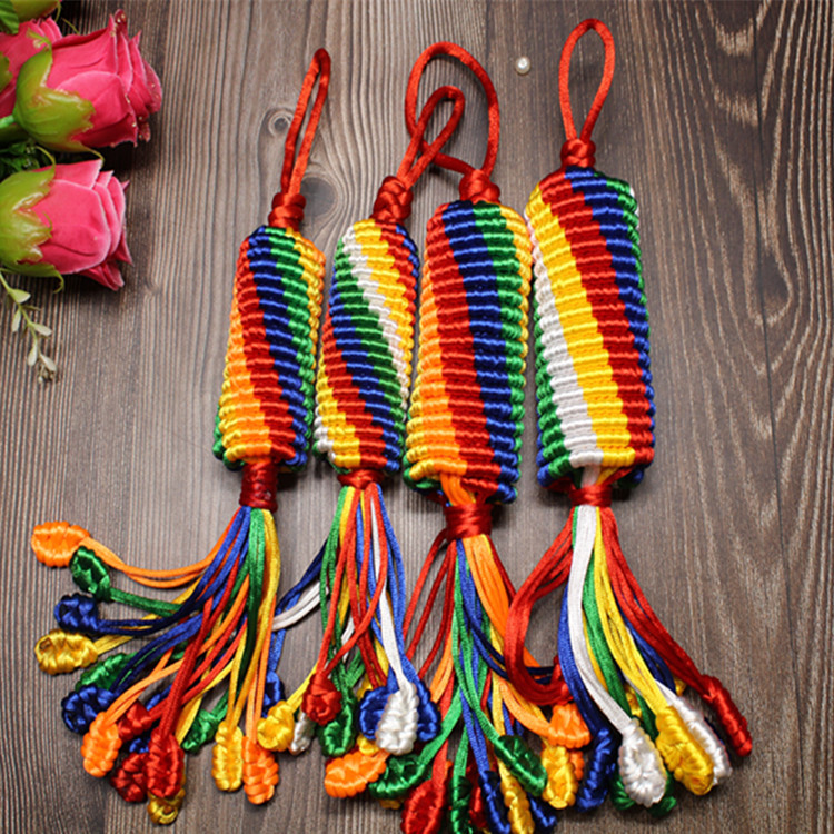 转经轮金刚结汽车挂件 藏式编织转经筒金刚结车挂吉祥结民族用品