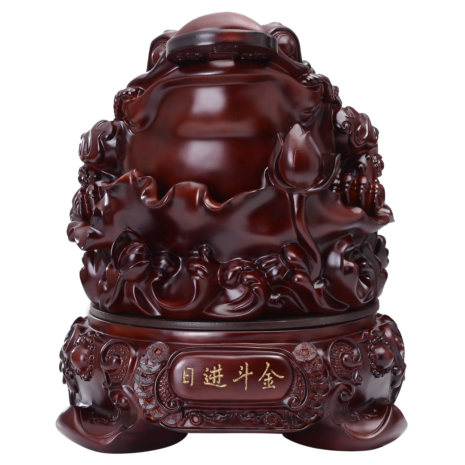 树脂工艺品日进斗金金蟾摆件批发创意家居装饰办公室摆件乔迁礼物