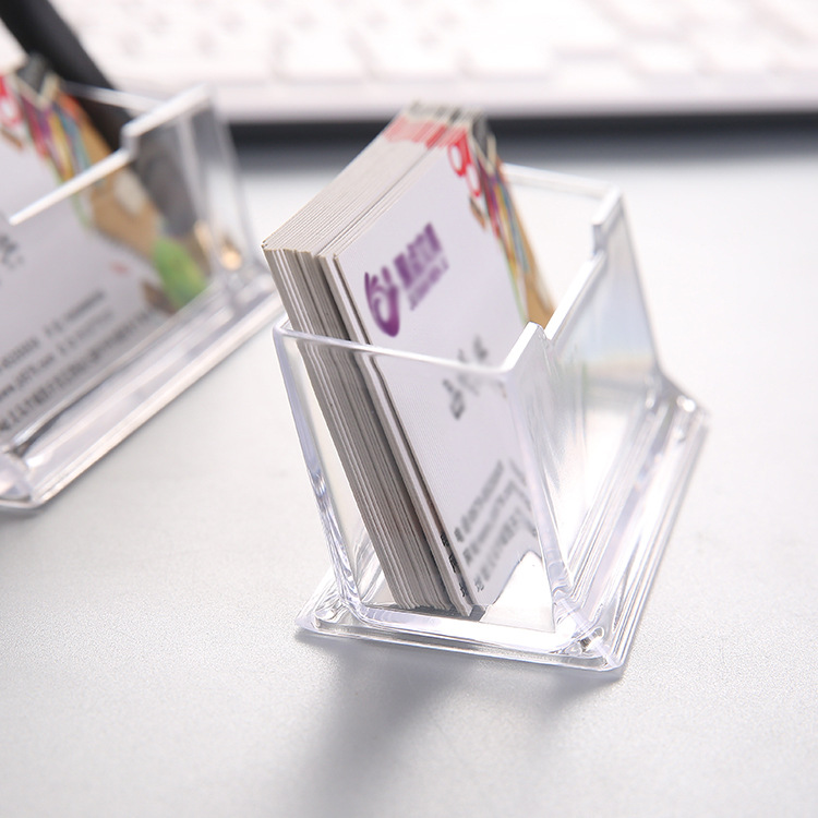 Gathering Point Stationery Acrylic Desktop Name Card Pedestal Transparent Desktop Business Card Case Storage Box Men and Women Business Business Card Holder