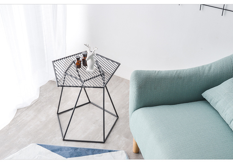 阳台移动边桌 铁艺镂空小茶几 卧室迷你床头桌子客厅沙发绿植置物