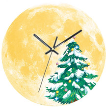 夜光月球挂钟圣诞节礼品时钟clock客厅儿童房静音装饰表墙壁挂钟