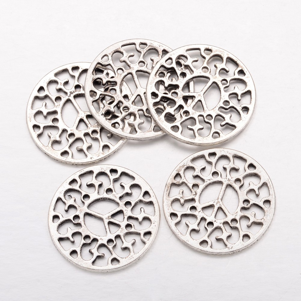 ea13571y 多色 藏银扁圆连接件 diy饰品批发 复古饰品 20个/包