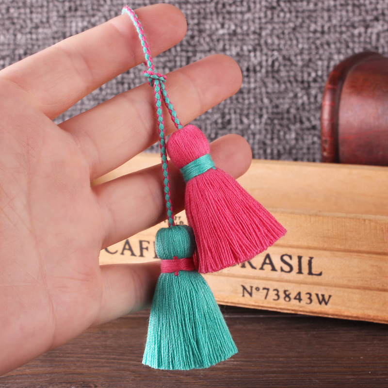 new wrong color double-headed cotton tassel handmade clothing cheongsam press placket collar buckle chinese style classical tassel pendant