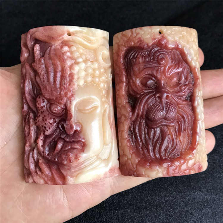 天然骆驼骨牌子吊坠 一念之间 齐天大圣 大黑天佛牌