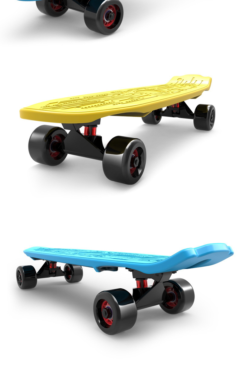 闪光大轮滑板儿童小孩初学者刷街代步男女生青少年成人四轮大鱼板