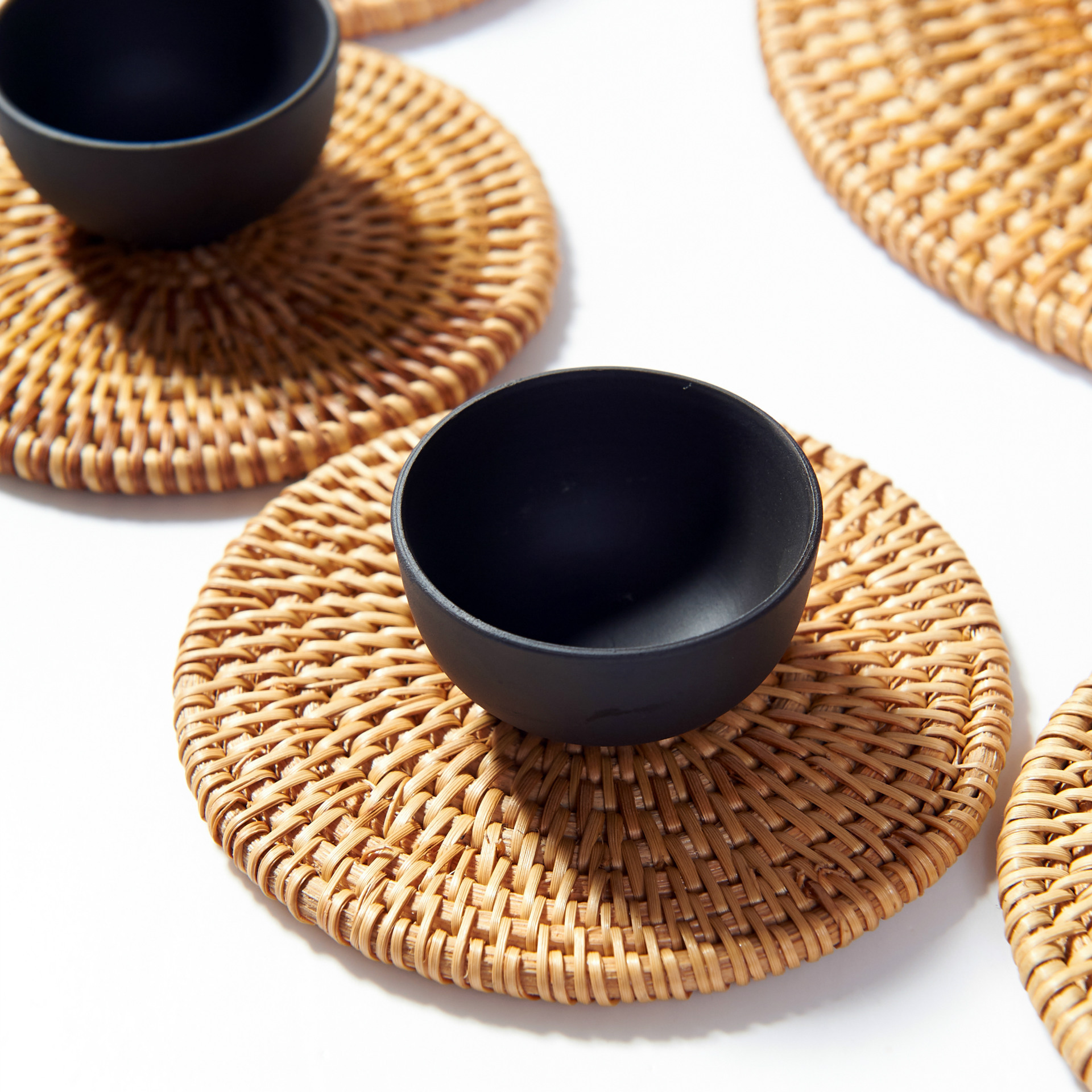 藤编茶杯垫越南秋藤茶托藤编隔热垫锅碗垫茶壶垫手作编织藤艺垫