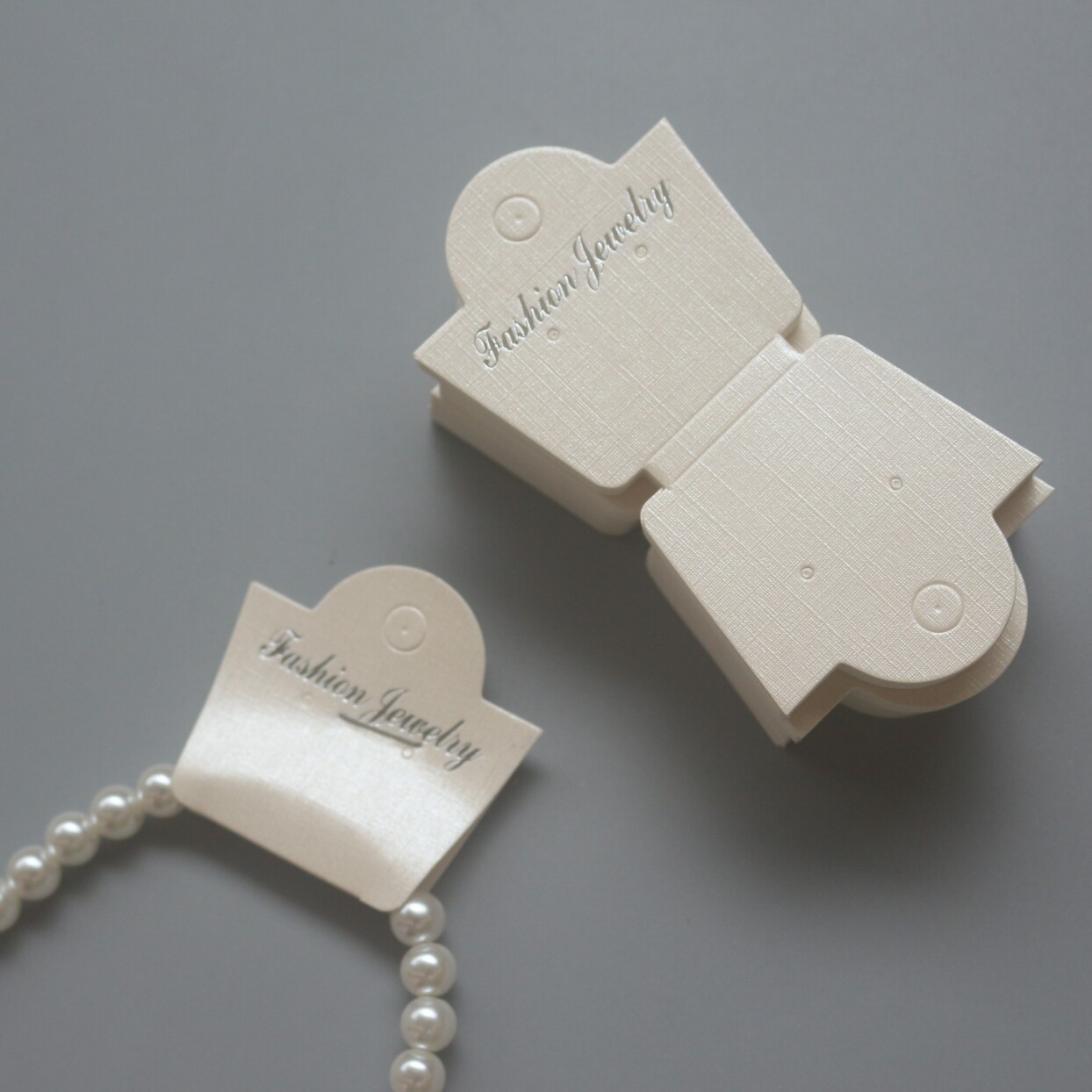 精致韩版 项链饰品包装卡片 首饰吊卡 对折白纸卡批发服饰配件饰