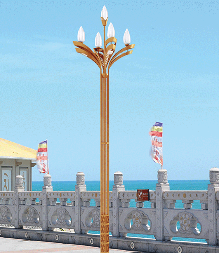 定制户外大型玉兰灯景观灯八叉九火玉兰灯路灯厂家全套生产批发