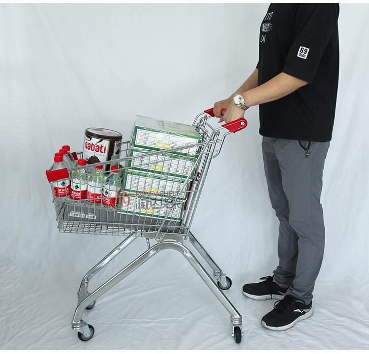 人字脚购物车超市手推车折叠小推车带凳购物车批发