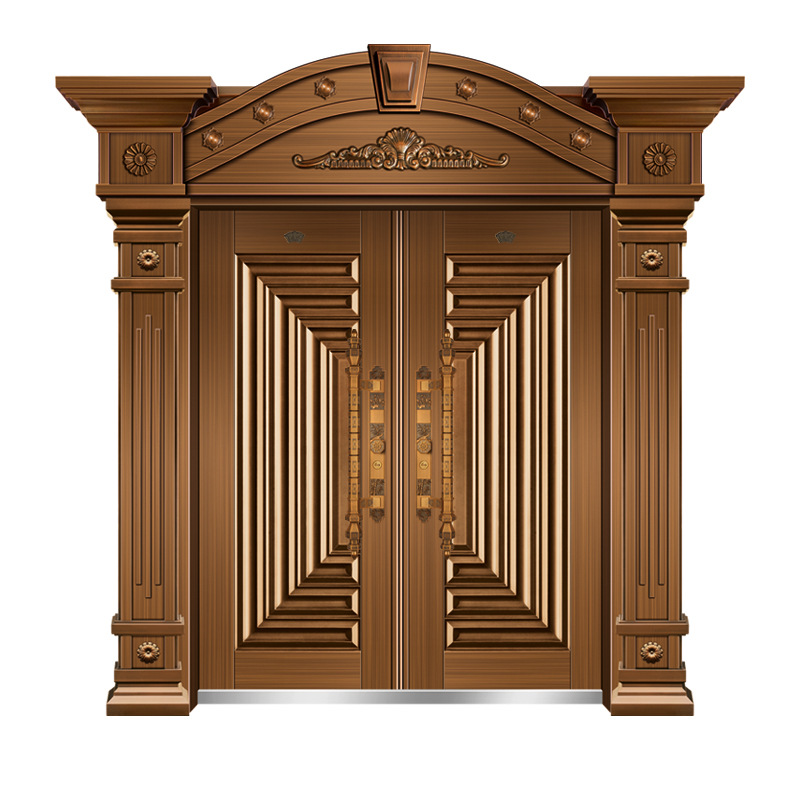 正汉直销豪华双开别墅铜门庭院入户纯铜门钢铜大门定做家用进户门