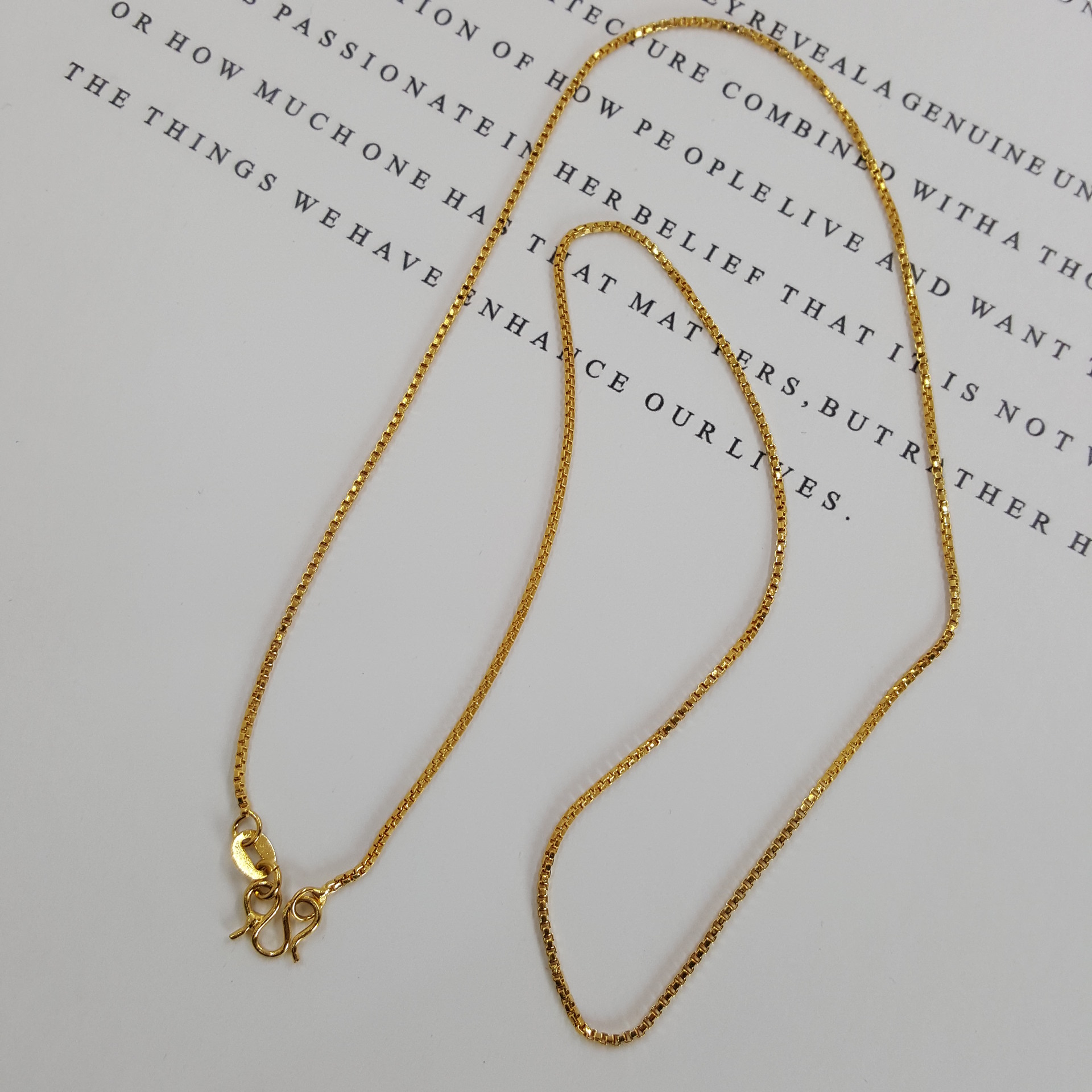 沙金首饰礼品 盒仔项链 盒子链 双水波链 o字链 十字链 厂家直销