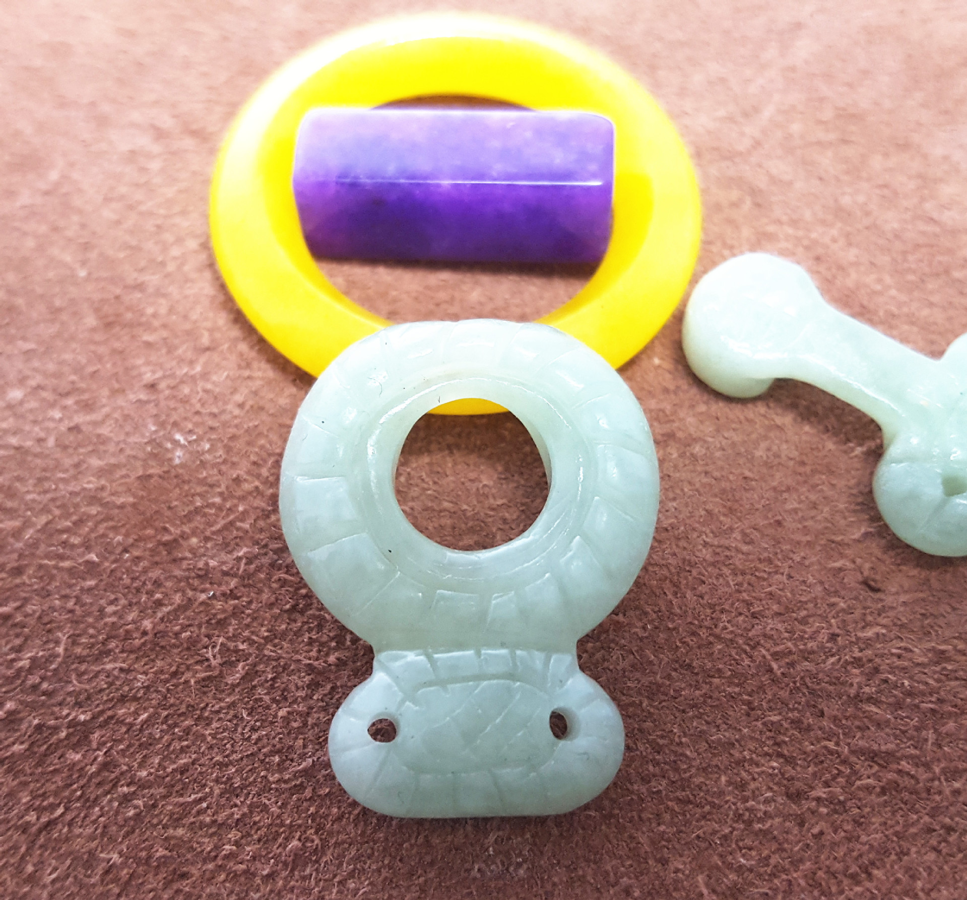 玉石子母扣天然岫岩玉对扣手工雕刻玉石盘扣高档旗袍复古石头扣子