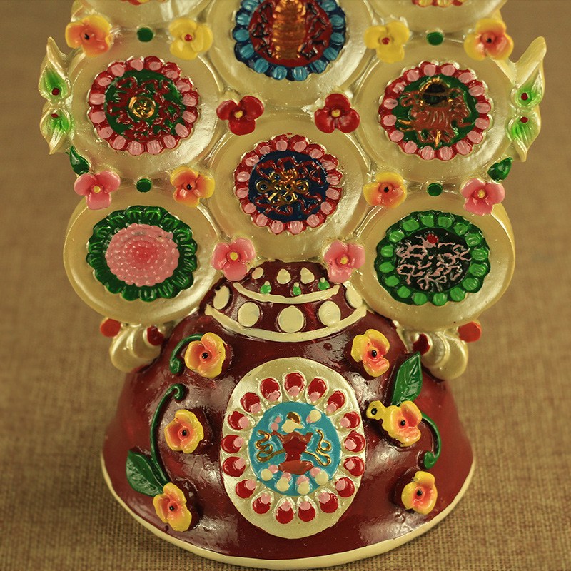 手工彩绘八吉祥朵玛总集密宗法器佛堂供品佛教用品树脂金刚垛玛